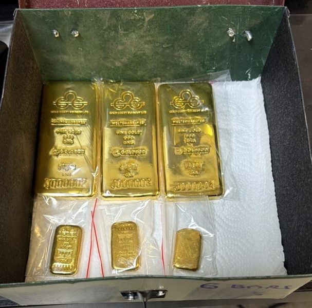 Gold bars in an open case
